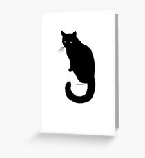 Cute Black Cat Greeting Card