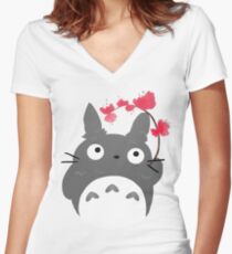 Chubby Totoro Shirt mit V-Ausschnitt
