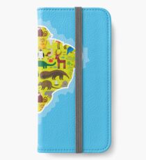 South America Animal Map Green iPhone Wallet/Case/Skin