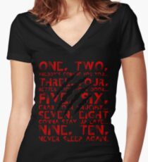 Never Sleep Again Women's Fitted V-Neck T-Shirt