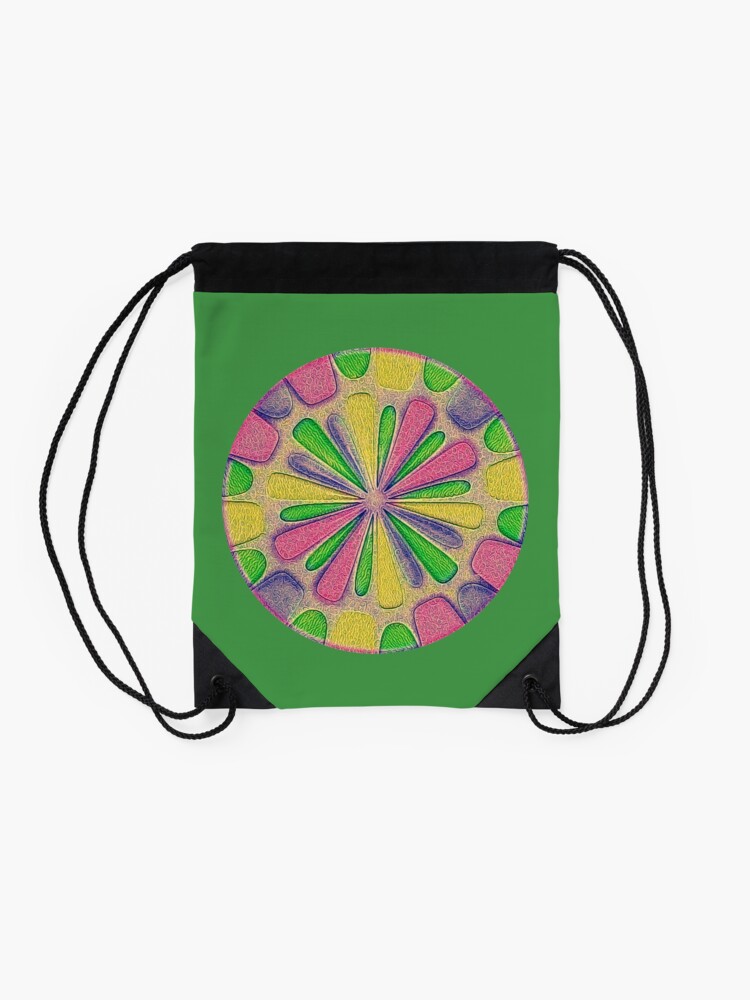 Alternate view of Abstract Flower Drawstring Bag