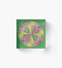 Abstract Flower Acrylic Block