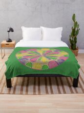 Abstract Flower Throw Blanket