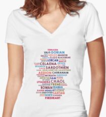 throne of glass Women's Fitted V-Neck T-Shirt