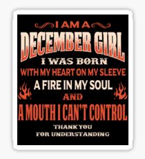 December Birthday Gift For Girl Born With Heart On Sleeve Sticker
