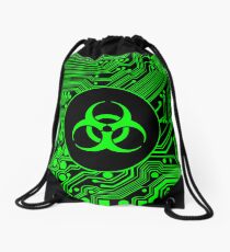 Green Biohazard (Cybergoth) Drawstring Bag