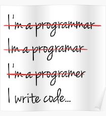 I Write Code - Funny Programming Jokes - Light Color Poster