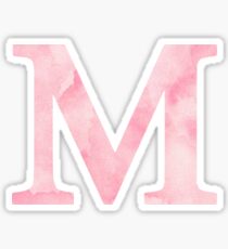 The Letter M- Light Pink Watercolor Design Sticker Sticker