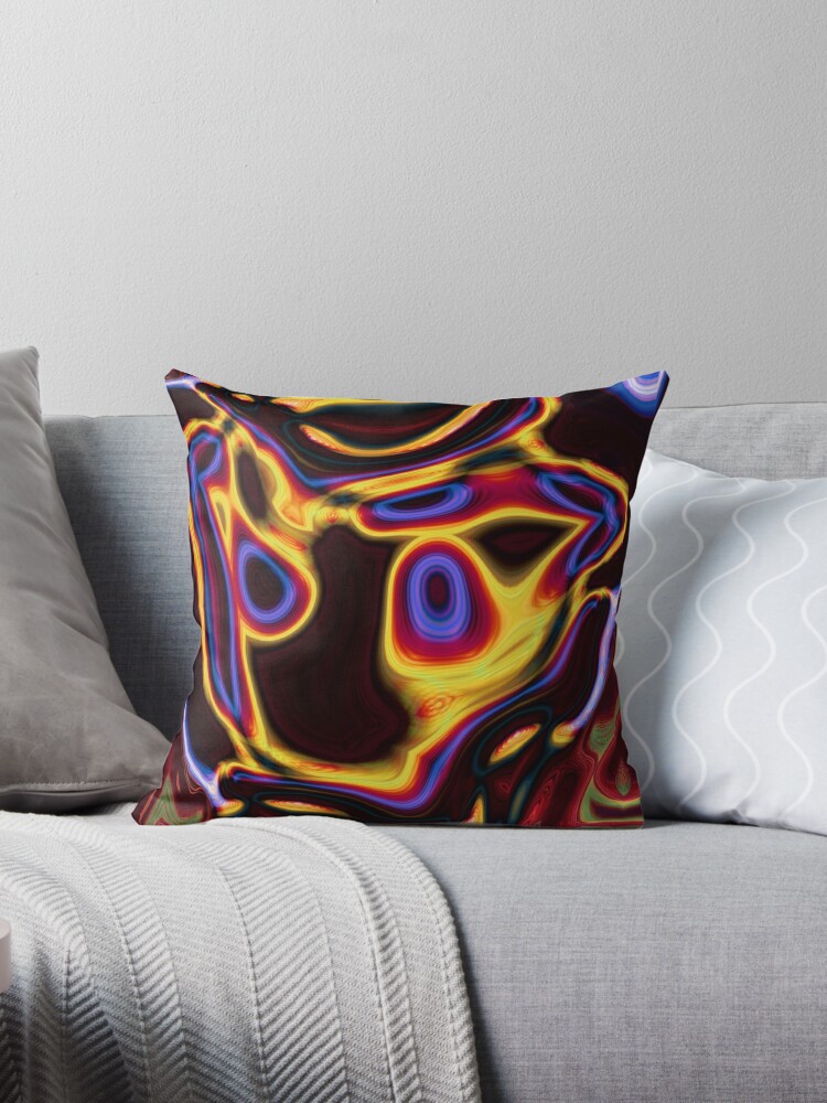 Unique Grunge Cool Abstract Red Hot Rod Flames Throw Pillow By Lfang77