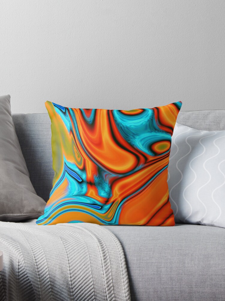 Vivid Modern Southwest Hipster Turquoise Orange Swirls Throw