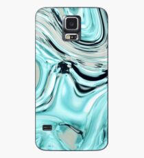 abstraktes Marmormuster-Türkisaqua-Blau wirbelt Hülle & Klebefolie für Samsung Galaxy