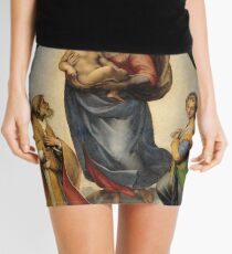 The Sistine Madonna Oil Painting by Raphael Mini Skirt