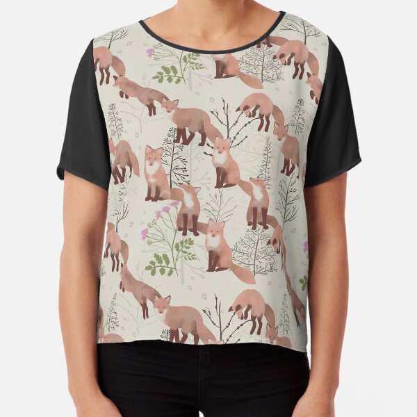 Autumn Woods and Foxes Chiffon Top