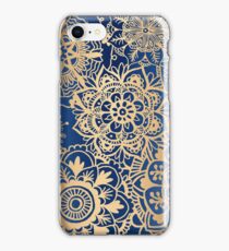 Blue and Gold Mandala Pattern iPhone 8 Case