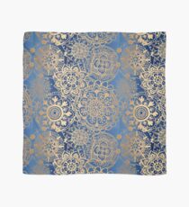 Blue and Gold Mandala Pattern Scarf