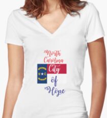 North Carolina City of Hope Women's Fitted V-Neck T-Shirt