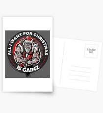Tough Santa - All I want for Christmas is Gainz Postcards