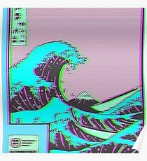 The Great Wave off Vaporwave Kanagawa Poster