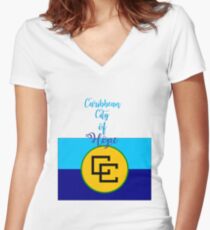 Caribean City of Hope Women's Fitted V-Neck T-Shirt