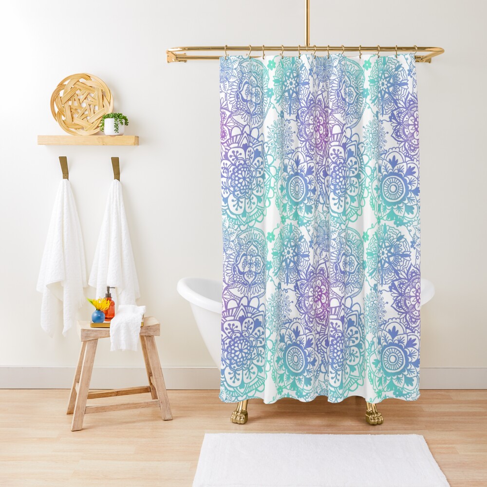 Pastel Mandala Pattern Shower Curtain