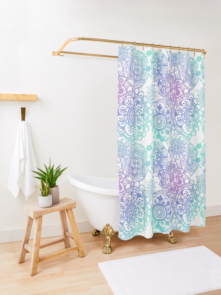 Alternate view of Pastel Mandala Pattern Shower Curtain