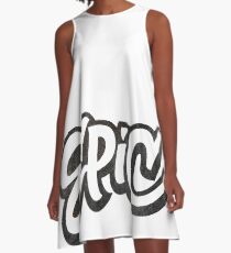 EPIC Lettering - Graffiti Style on White A-Line Dress