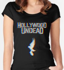 Hollywood Glitched Women's Fitted Scoop T-Shirt