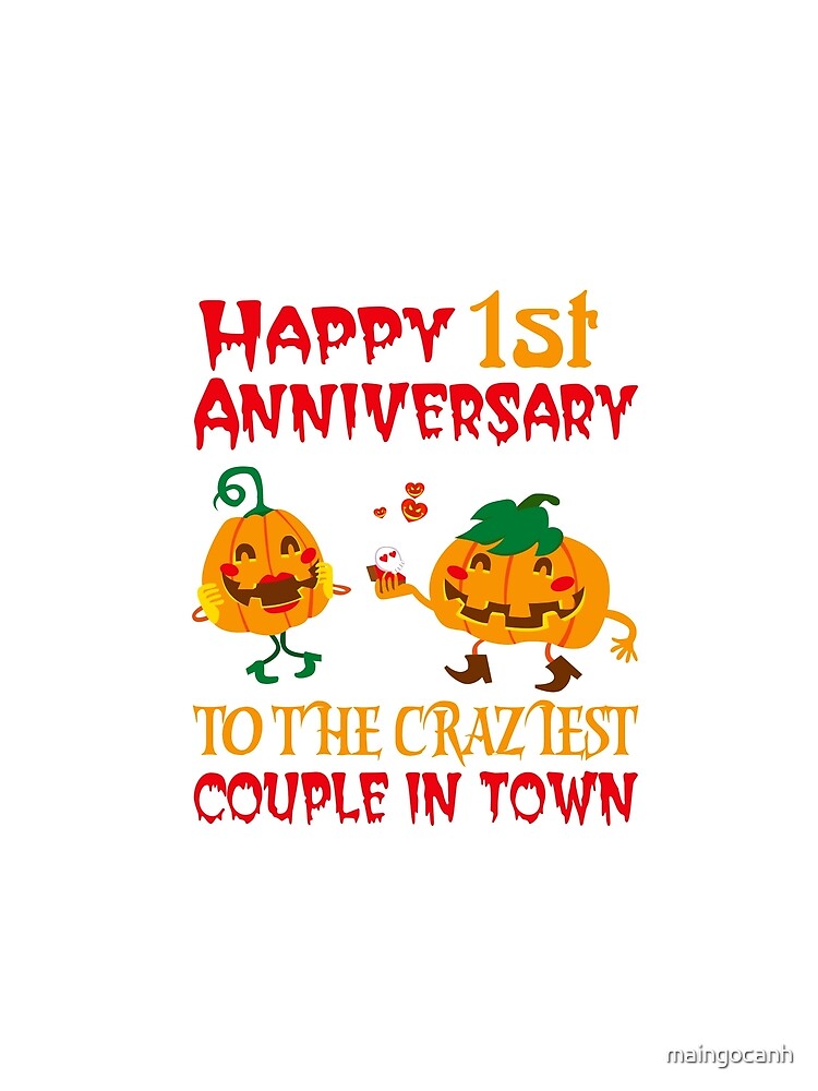  1st Wedding Anniversary T Shirt For Couples On Halloween 