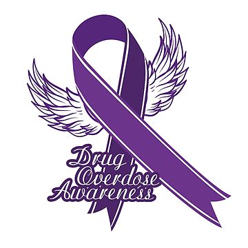 CURE Purple Ribbon Overdose Awareness Digital Art by Shannon