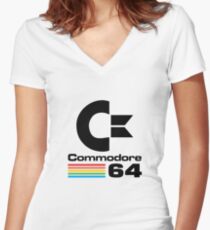 Commodore 64 Logo Merchandise Women's Fitted V-Neck T-Shirt