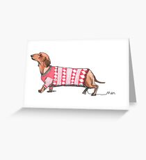 Dachshund in sweater Greeting Card