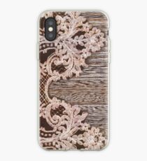 rustic Western Country Farmhouse Chic Barn Wood Lace iPhone Case