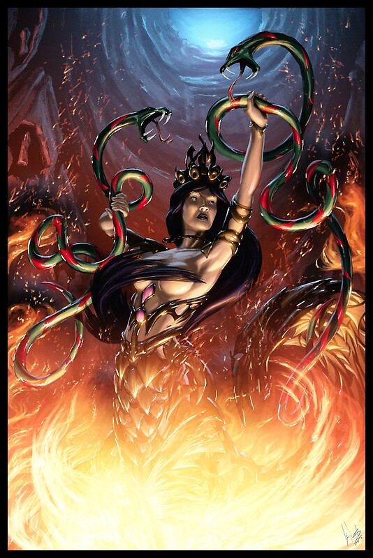 Surrender To The Serpent Goddess "Snake Goddess 01" by Ian Sokoliwski | Redbubble