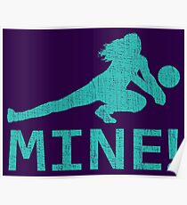 Fun Distressed Style Mine! Volleyball Player Poster