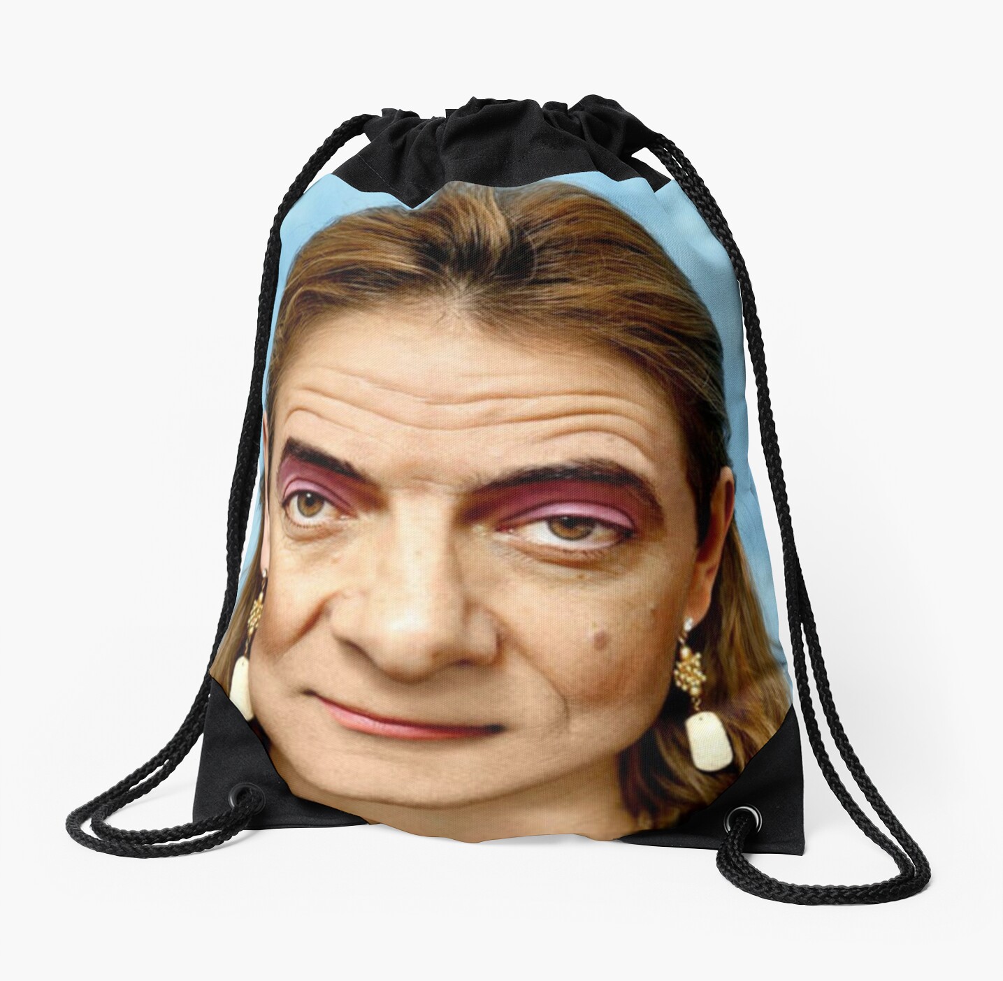 Mr Bean Meme Drawstring Bags By Memesense Redbubble