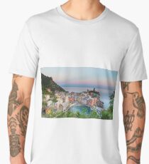 Vernazza at sunset Cinque Terre Liguria Italy Men's Premium T-Shirt