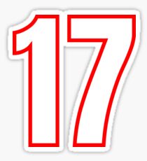 White Number 17 (1-99) Sticker