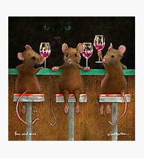 Will Bullas print / three wined mice /animals / wine / mouse Photographic Print