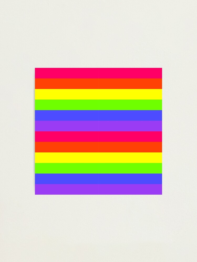 Neon Rainbow Stripes Red Pink Orange Green Blue Purple Yellow