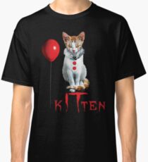 Kitten Clown Scary Fun Spooky Halloween Cat Funny Joke Design Classic T-Shirt