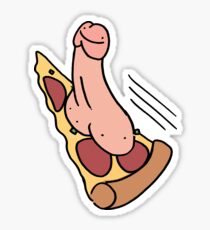 Penis Pizza - Flying (light) Sticker