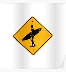 Surf sign, surfer surfing design Poster