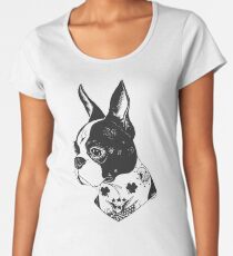 Tätowierter Boston Terrier Frauen Premium T-Shirts