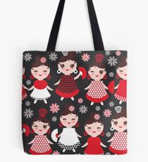 Flamenco dancers on black Tote Bag