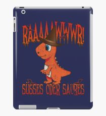 Orangener Halloween Dino: Rawr! Süßes Oder Saures! iPad-Hülle & Klebefolie