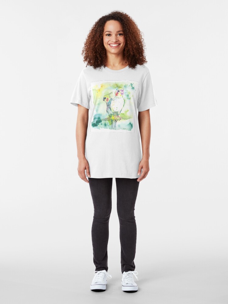 Alternate view of Cockatiel Pairing Slim Fit T-Shirt