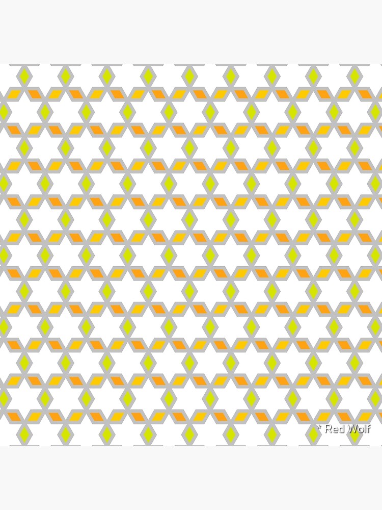 Geometric Pattern: Hexagon Star Diamond: White by redwolfoz