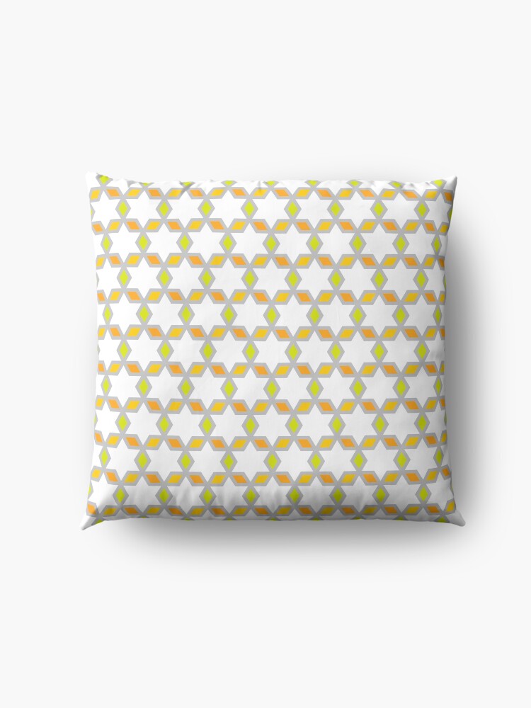 Alternate view of Geometric Pattern: Hexagon Star Diamond: White Floor Pillow