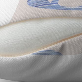 Alternate view of Letter Q Blue Watercolor Stripes Monogram Initial Throw Pillow