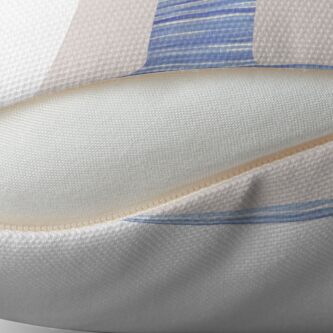 Alternate view of Letter L Blue Watercolor Stripes Monogram Initial Throw Pillow